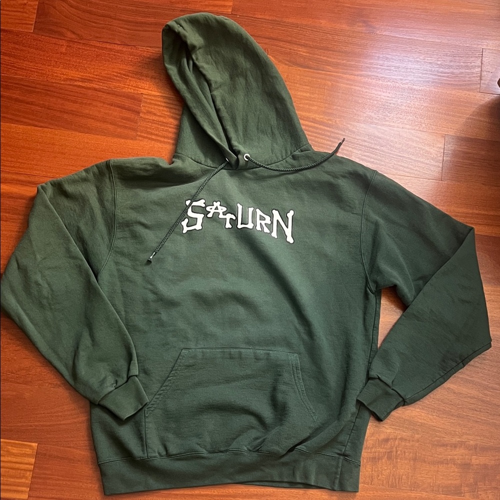 Champion Forest Green Hoodie for Men with Saturn logo